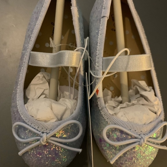 Cat & Jack Toddler Girls Lily Glitter Slip On Ballet Flats Purple Size 6 - Picture 7 of 12